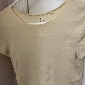 pacsun cropped yellow tee